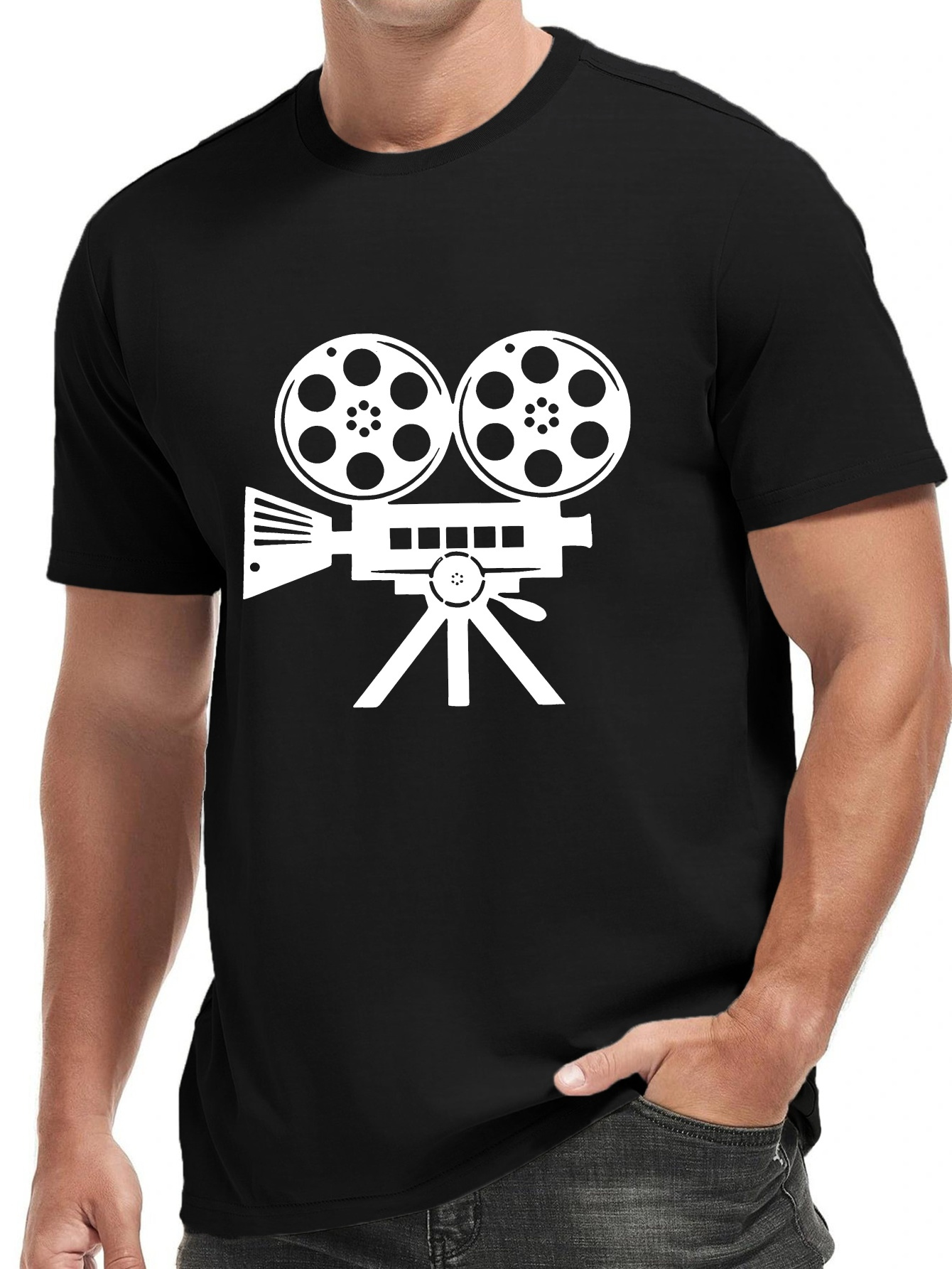 Sports Equipment Icon - Vintage Men's Black Graphic T-Shirt Retro