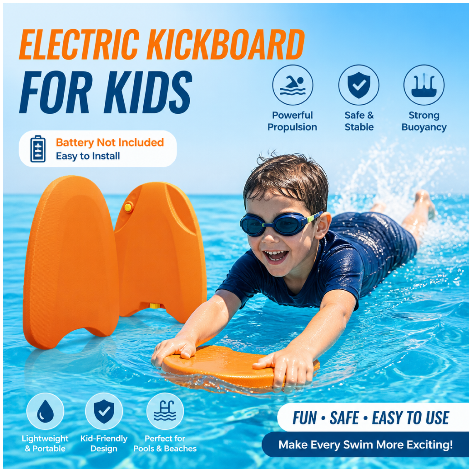 1pc Electric Swimming Kickboar - Swimming Kickboard incelemesi ve fiyatı