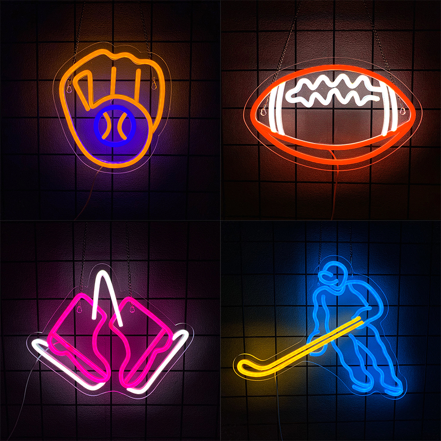 Rugby Led Neon Sign, Sports Eq - Sports Equipment Icon incelemesi ve fiyatı