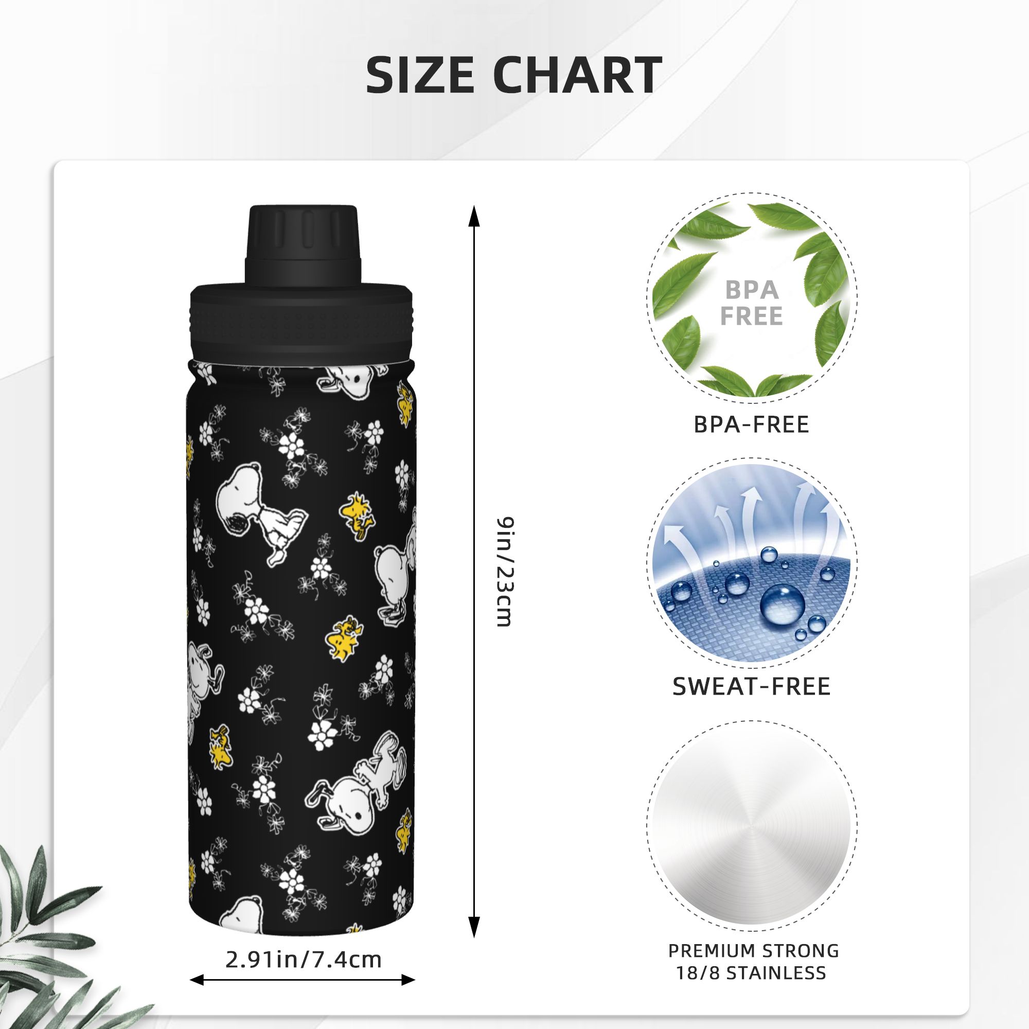 Snoopy Woodstock Fun Flowers 1 - Sports Water Bottle Insulated incelemesi ve fiyatı