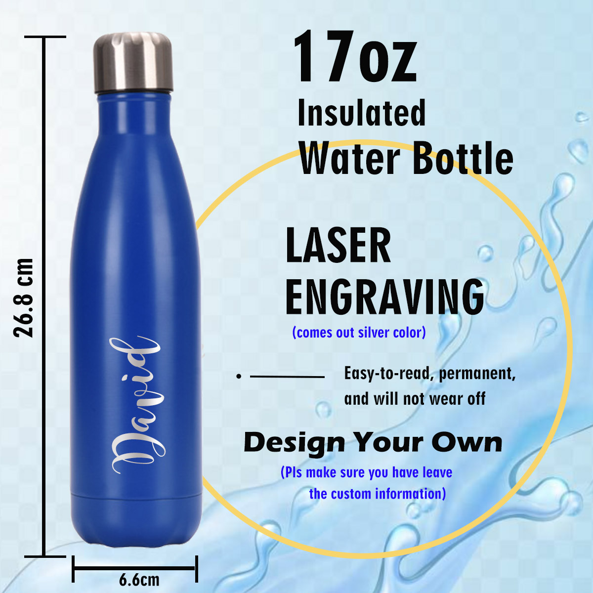 17oz Stainless Steel Water Bot - Sports Water Bottle Insulated incelemesi ve fiyatı