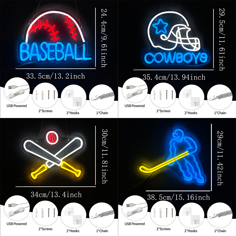 Sports Led Neon Sign, Equipmen - Sports Equipment Icon incelemesi ve fiyatı
