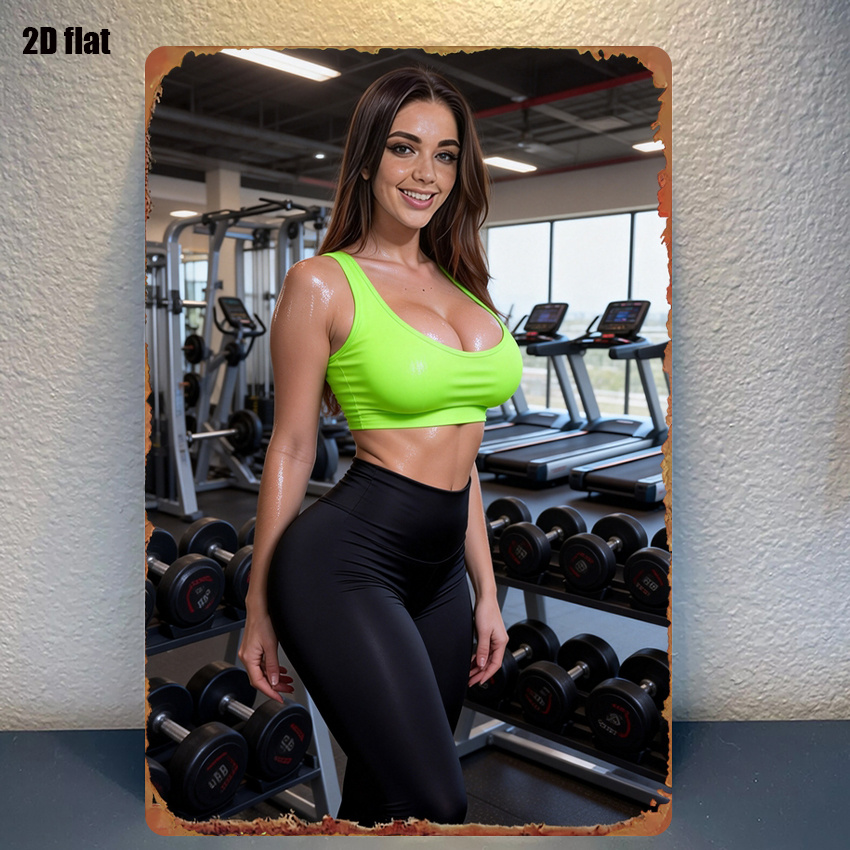 2D Flat Style Metal Sign Sexy  - Sports Equipment Background incelemesi ve fiyatı